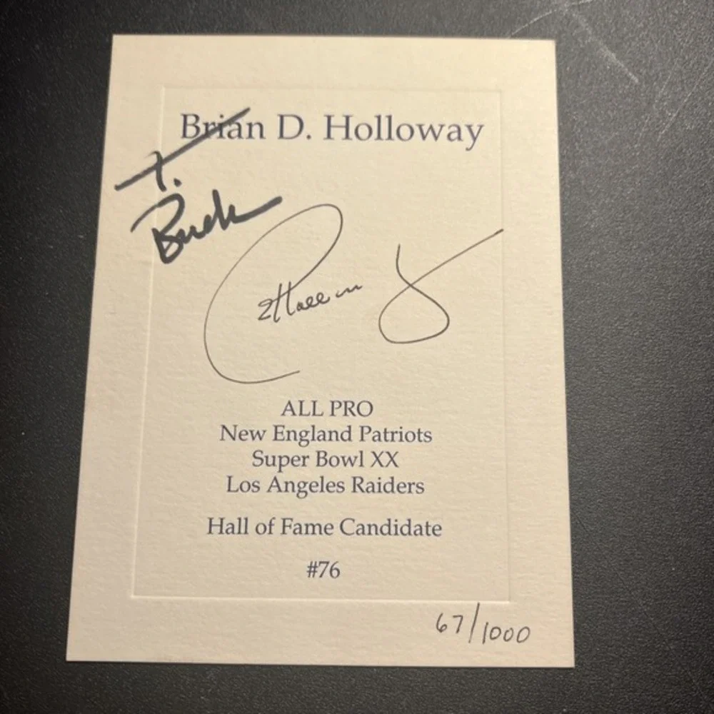 Brian Holloway Hall Of Fame Candidate Autographed #67/1000 Invitation
